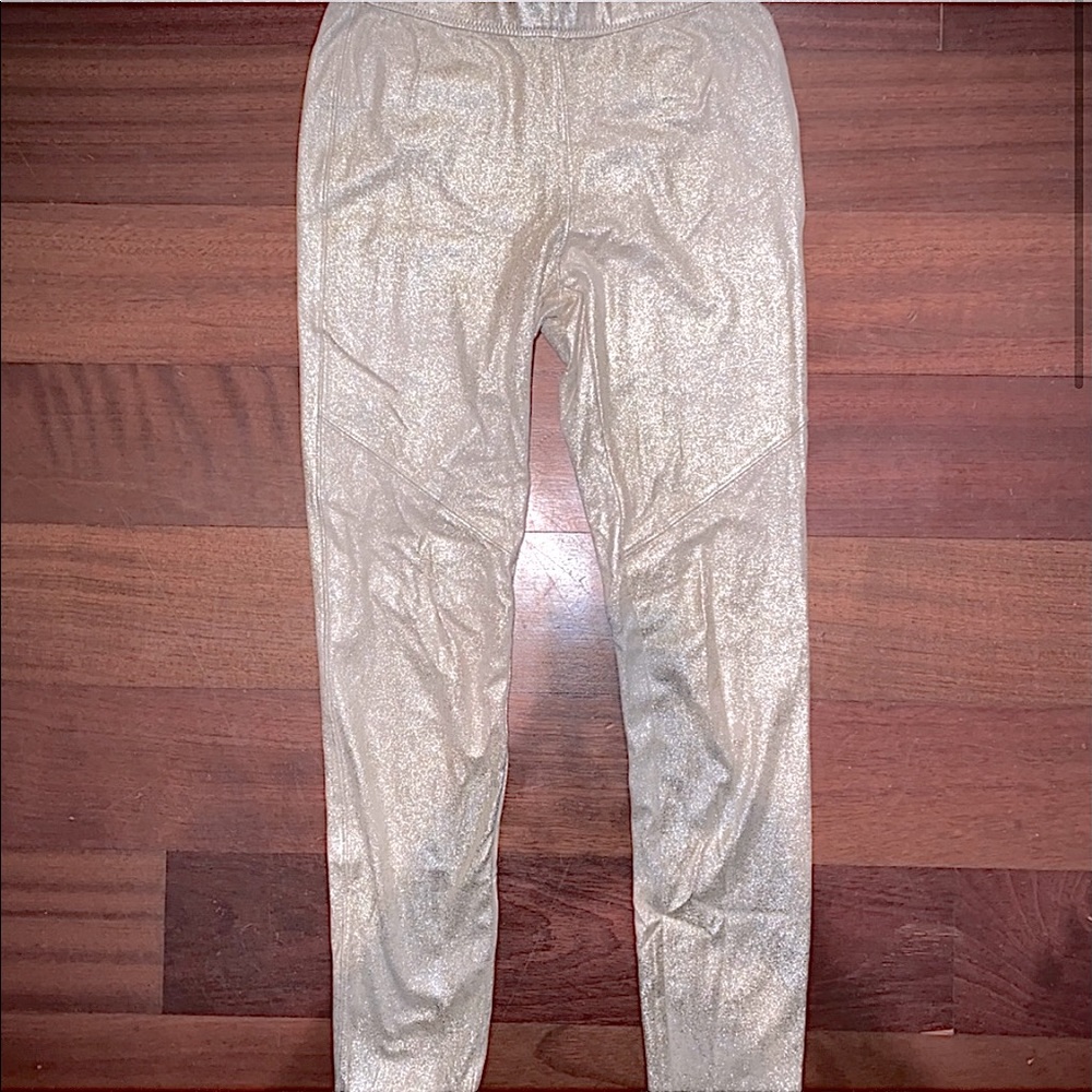 Free people gold shimmer slacks